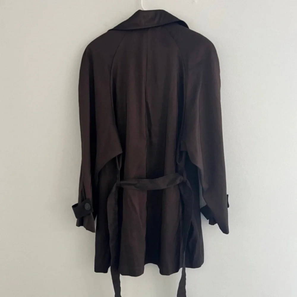 Vintage 80s Vision Brown Metallic Trench Waist Coat Large